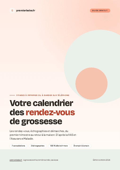 Aperçu du guide Calendrier des rendez-vous de grossesse